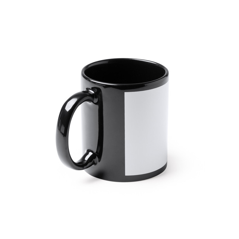 Taza Cerámica Negra con recuadro Personalizada