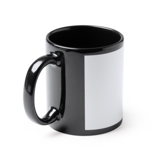 Taza Cerámica Negra con recuadro Personalizada