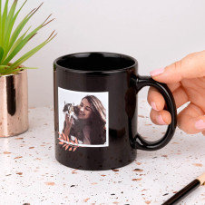 Taza Cerámica Negra con recuadro Personalizada