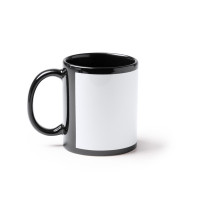 Taza Cerámica Negra con recuadro Personalizada
