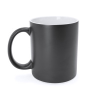 Taza mágica que revela la imagen al aplicarle calor.